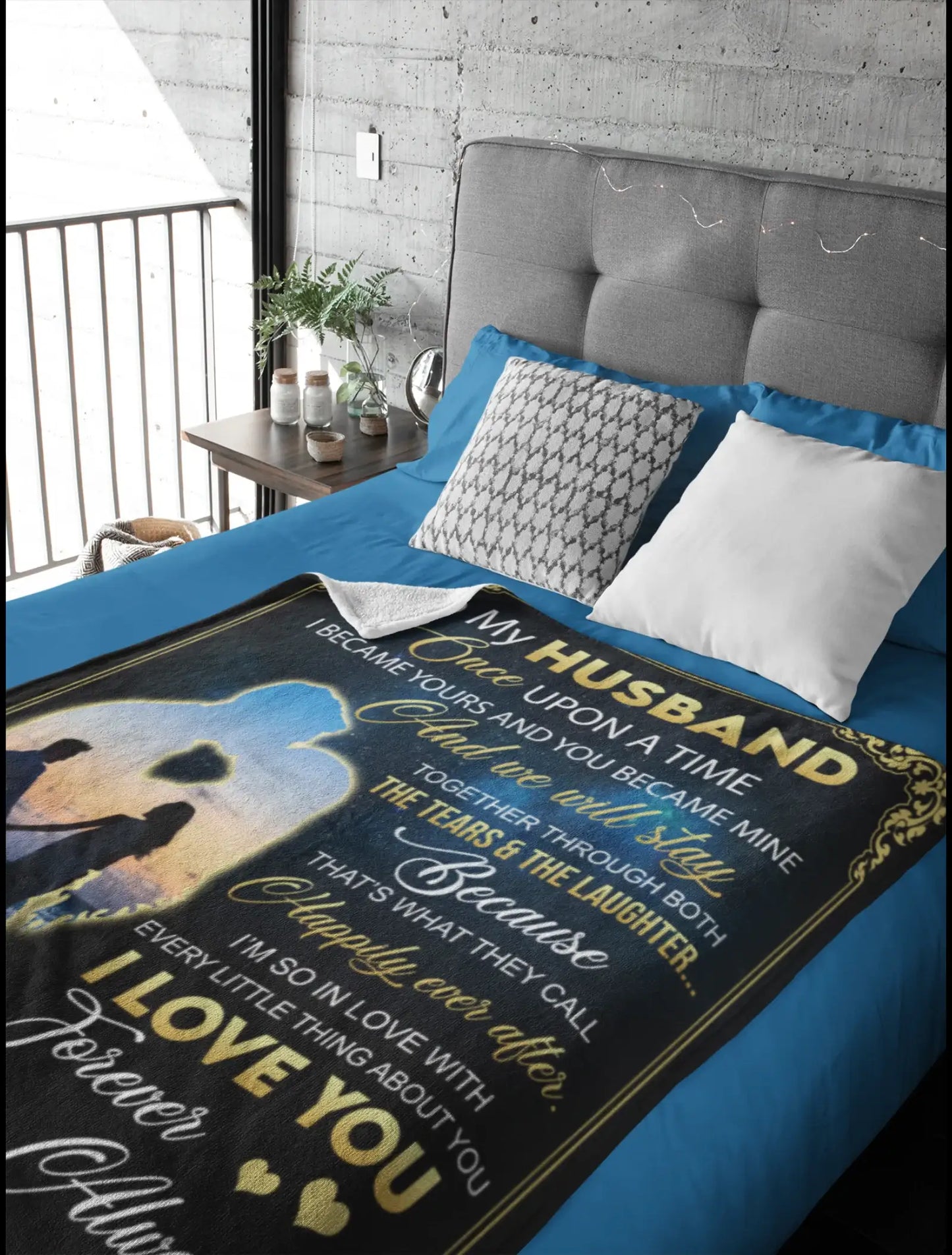 To My Husband Blue Blanket