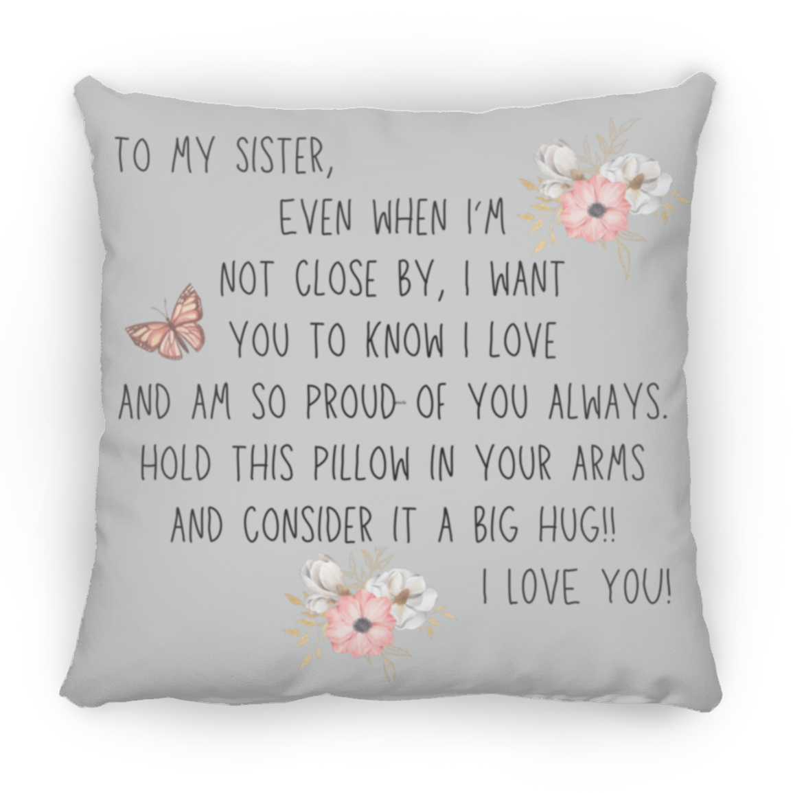 Sister Butterfly - Medium Square Pillow