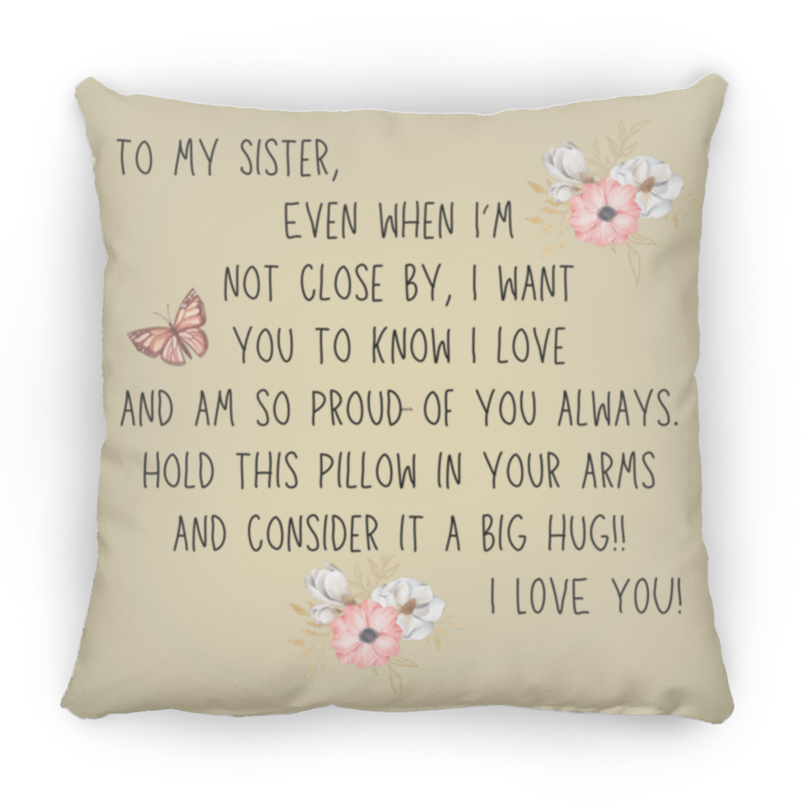 Sister Butterfly - Medium Square Pillow