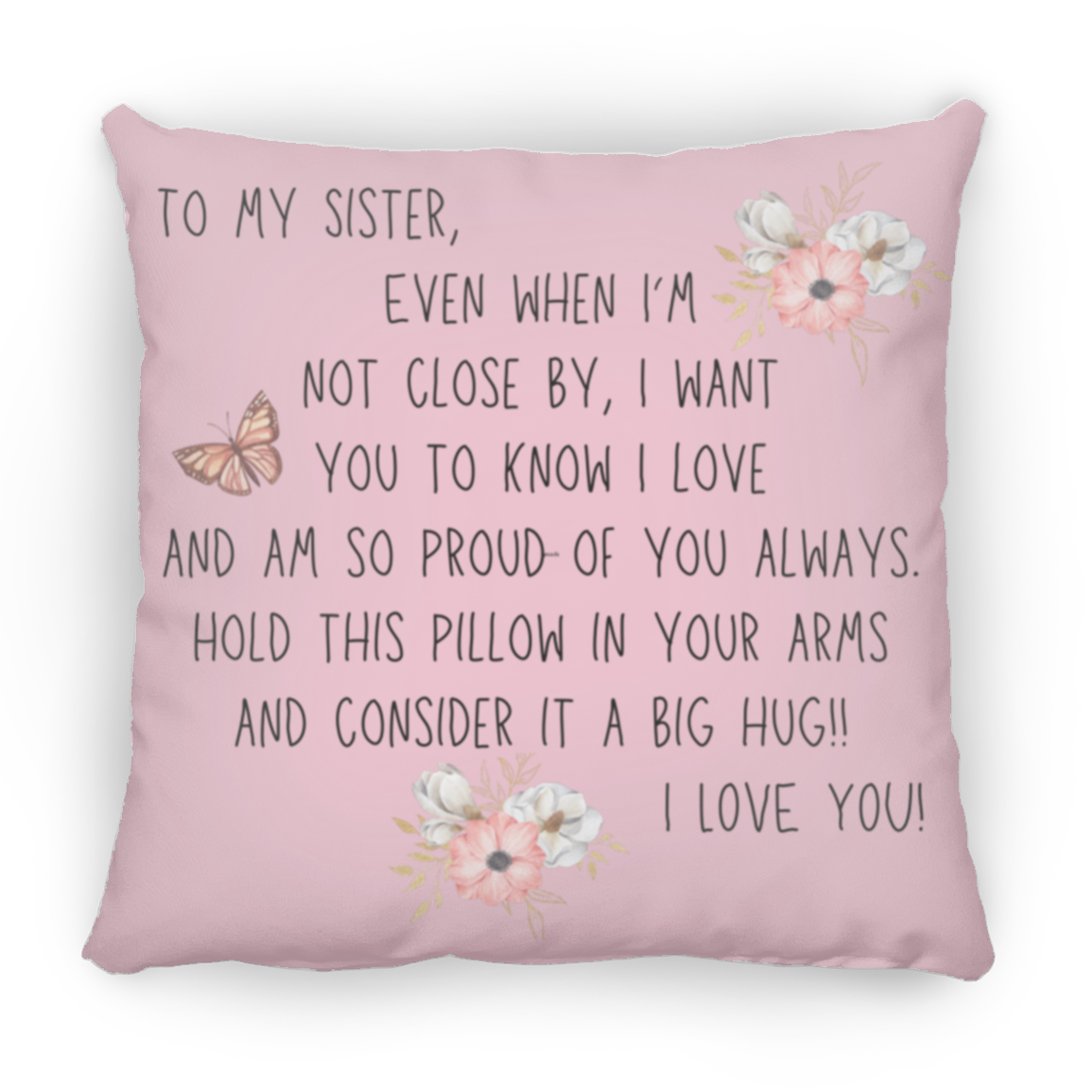 Sister Butterfly - Medium Square Pillow