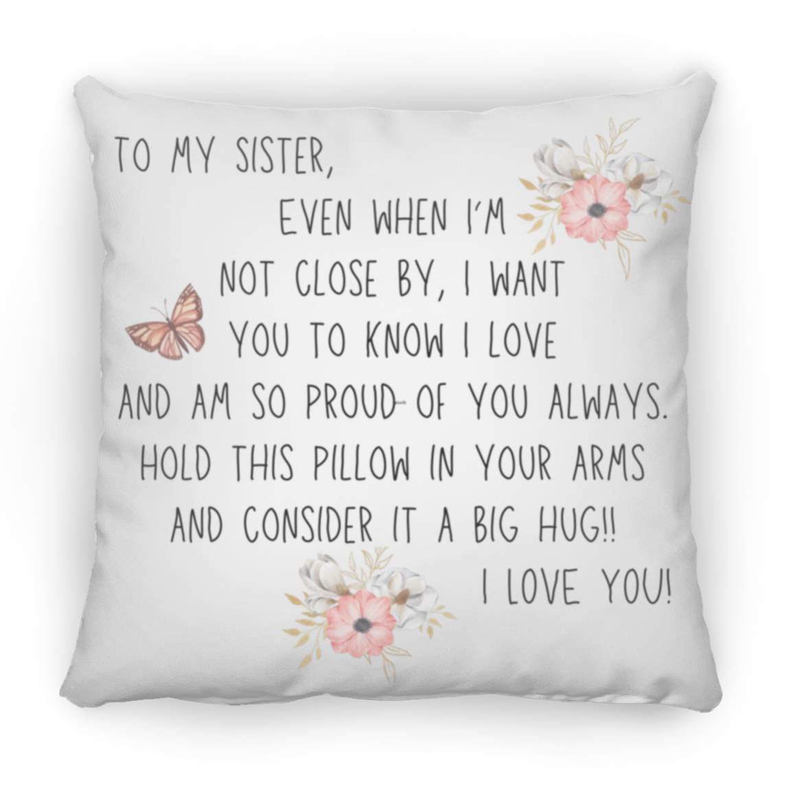 Sister Butterfly - Medium Square Pillow