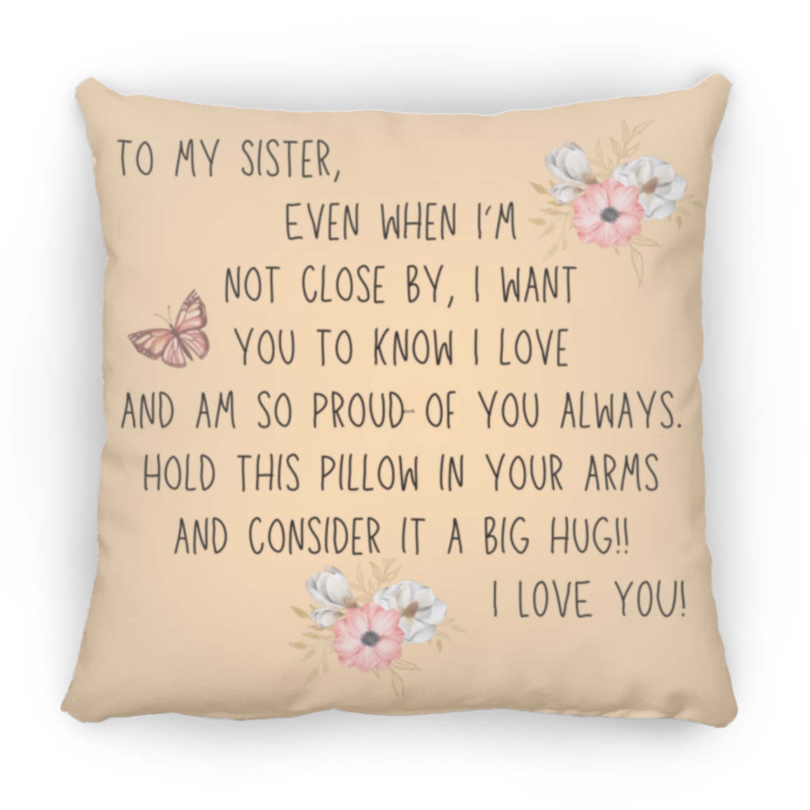 Sister Butterfly - Medium Square Pillow