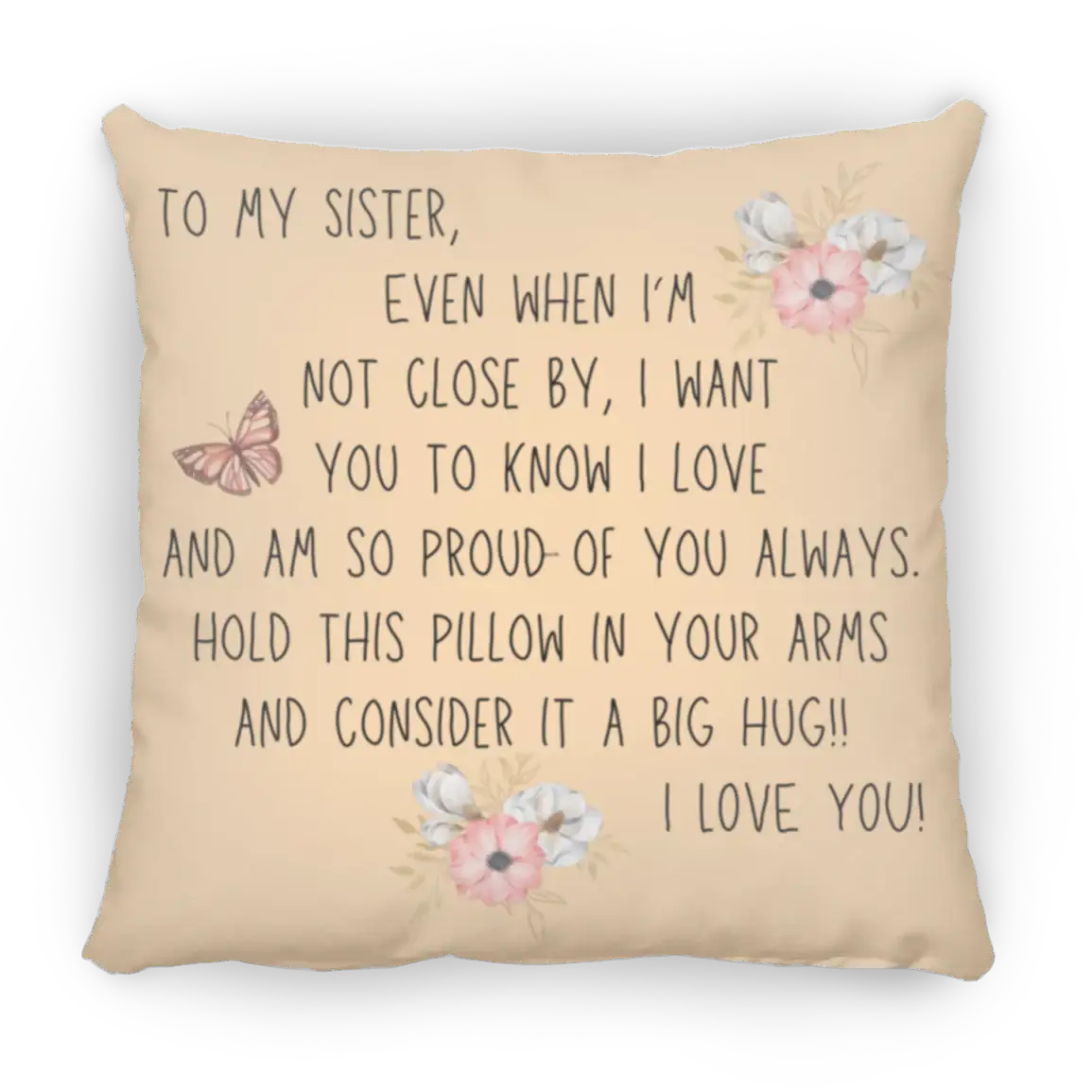 Sister Butterfly - Medium Square Pillow