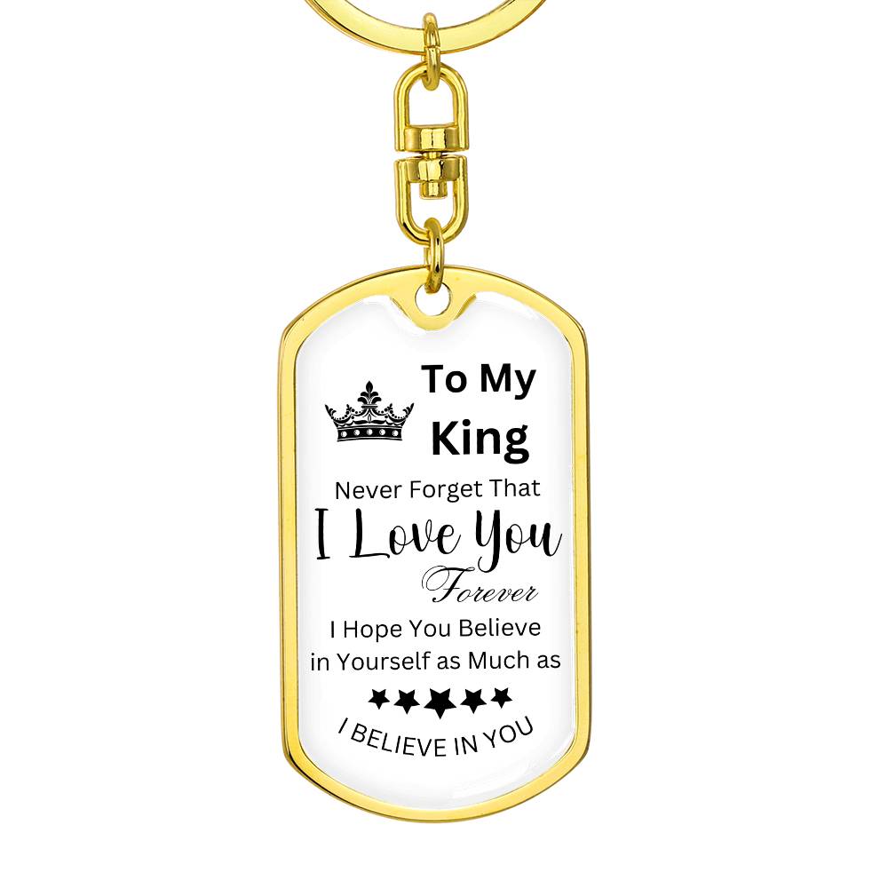 To My King Tag Keychain