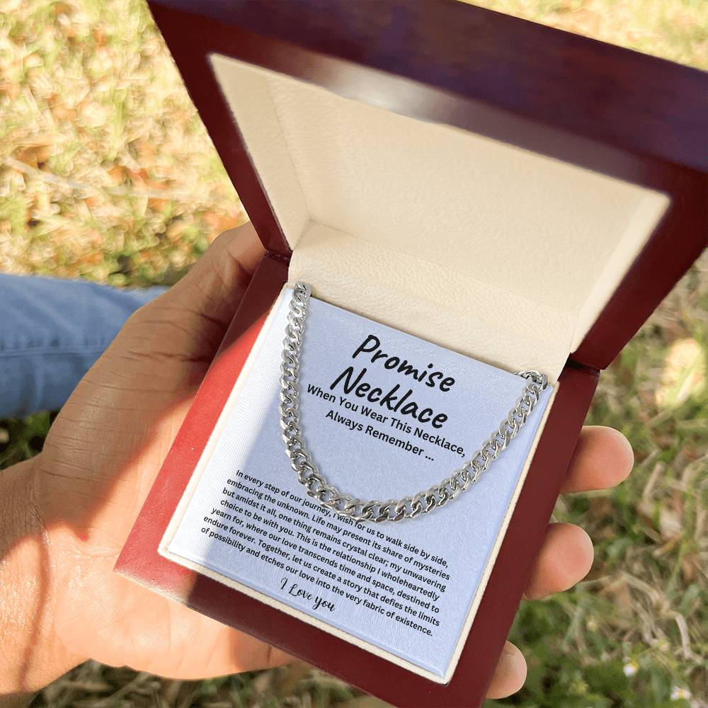 Promise Necklace Cuban Chain