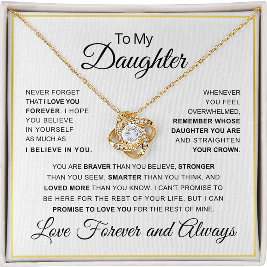Daughter Necklace - I Believe In You Love Knot