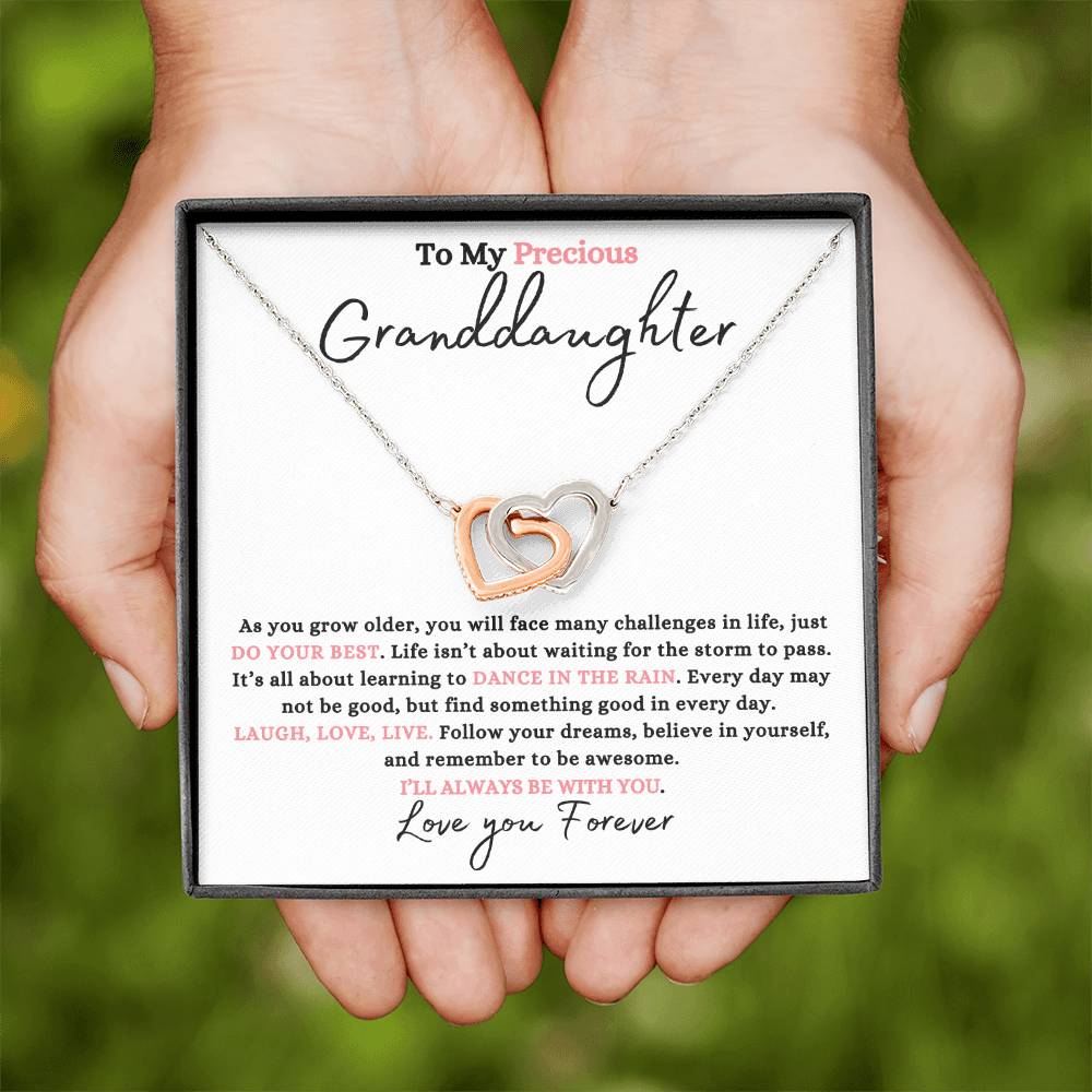 Granddaughter Rain | Double Heart Necklace