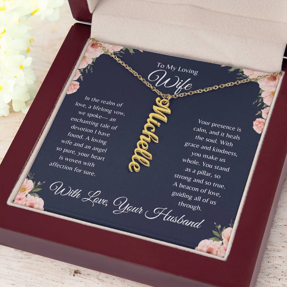 To My Loving Wife- Personalized Name Necklace