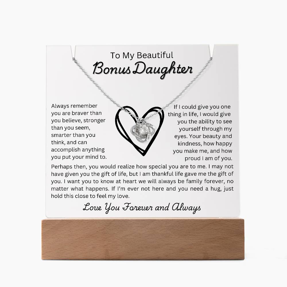 Beautiful Bonus Daughter Love Knot-Night Light