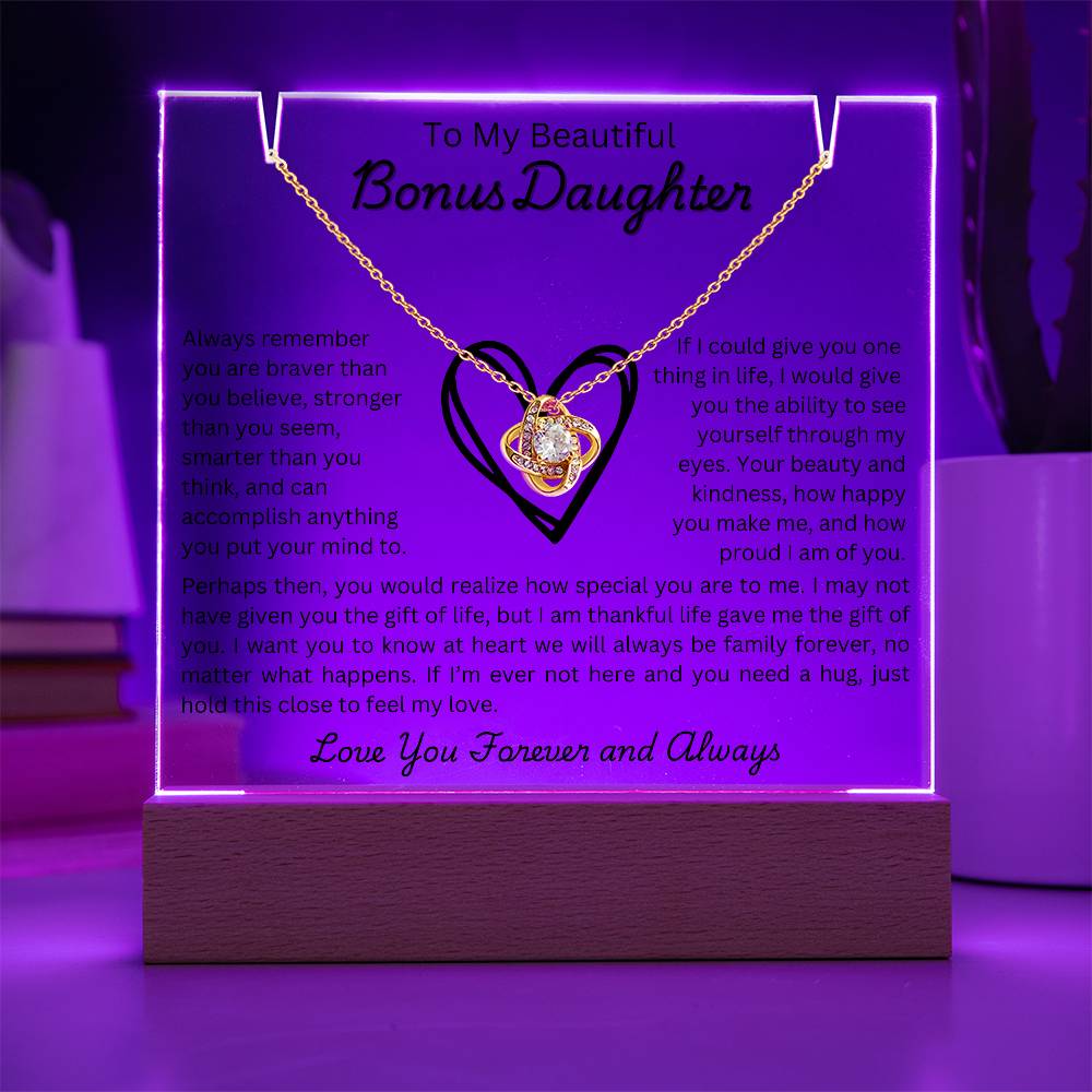 Beautiful Bonus Daughter Love Knot-Night Light