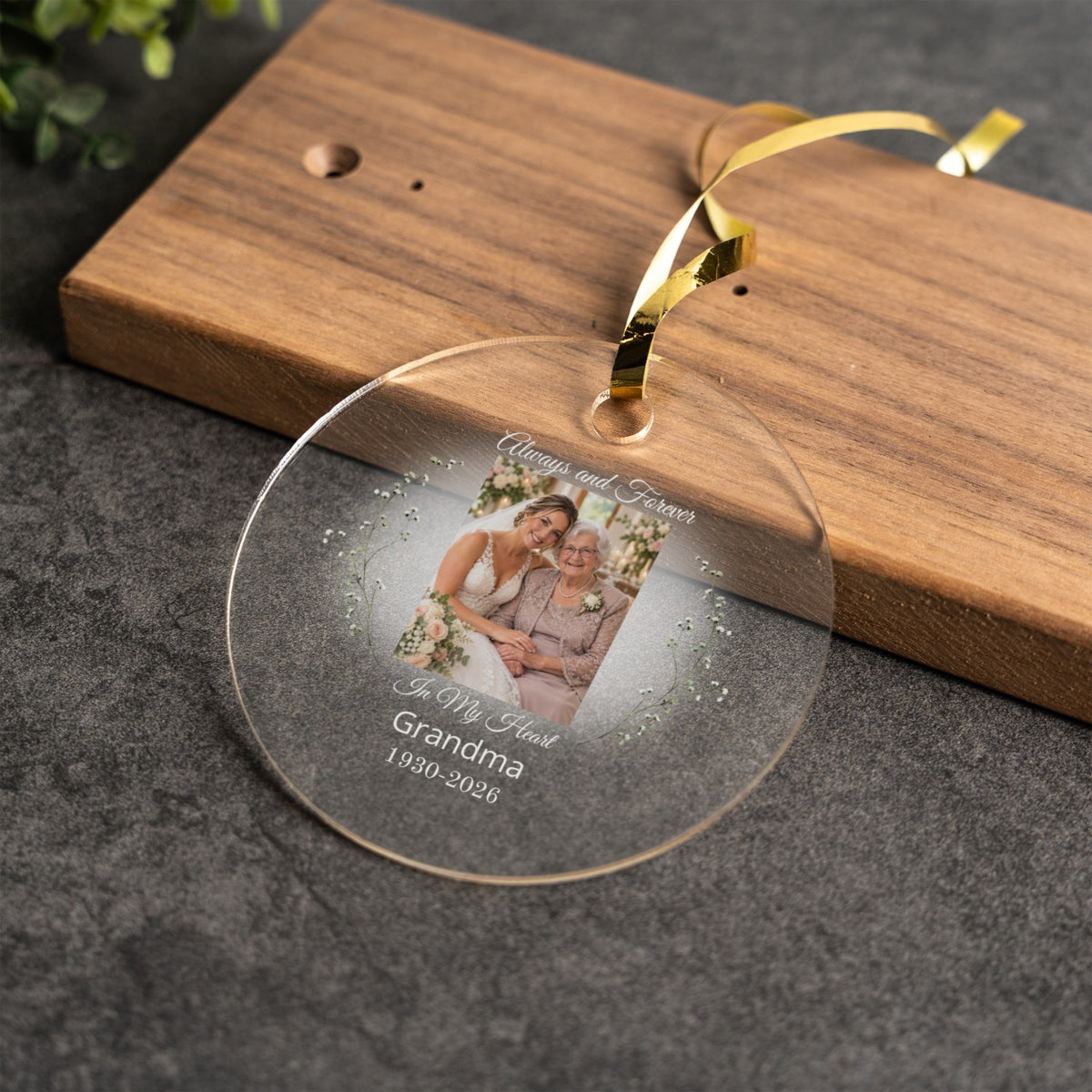 Personalized Memorial Clear Acrylic Ornament