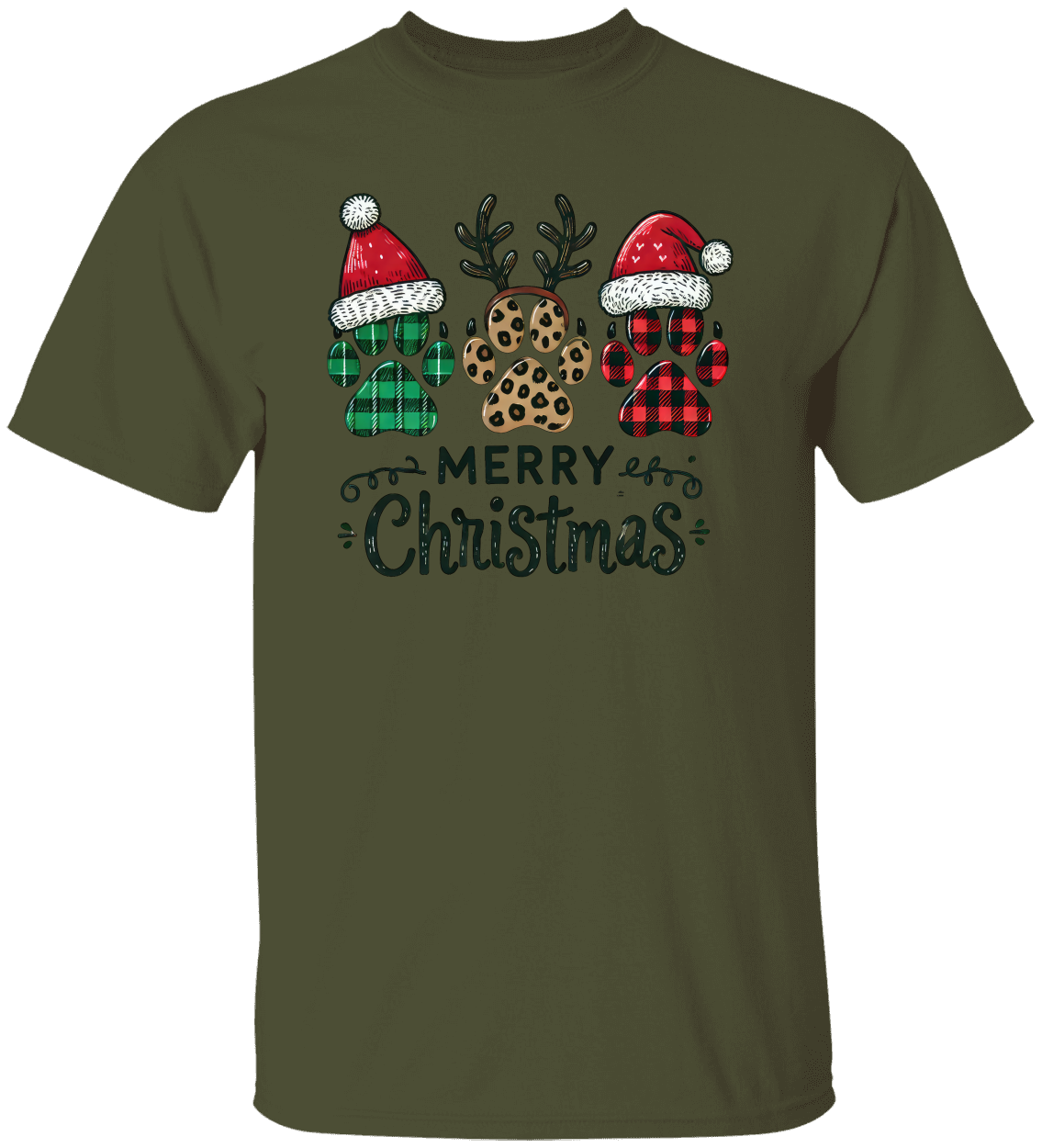 Merry Christmas Paws- Sweatshirt/T-Shirt Adult