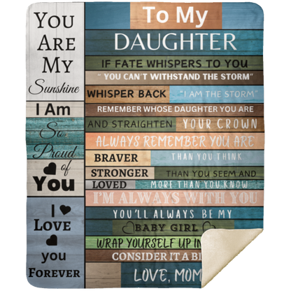 Daughter Wood Blue Blanket