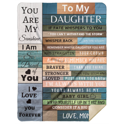 Daughter Wood Blue Blanket