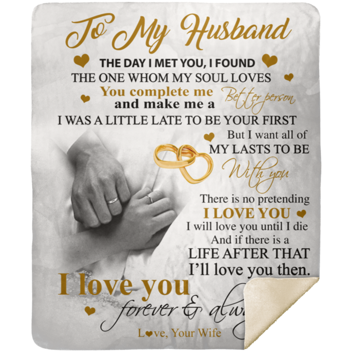 To My Husband White Blanket