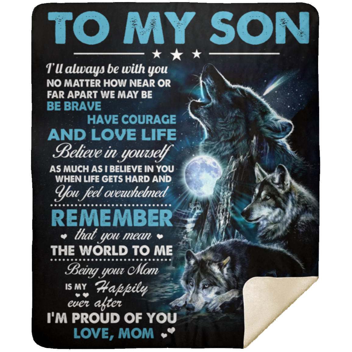 To My Son Wolf Blanket