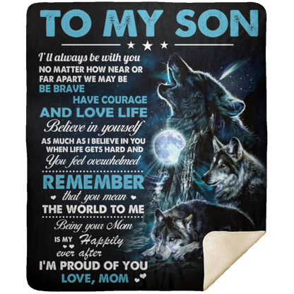 To My Son Wolf Blanket
