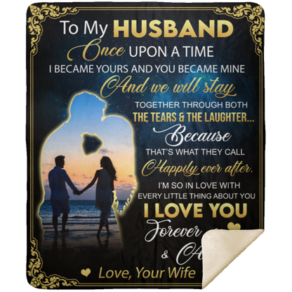 To My Husband Blue Blanket