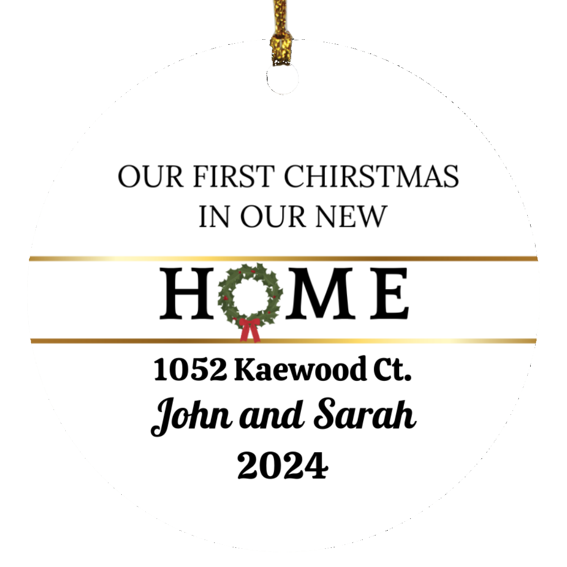 New Home First Christmas Personalized