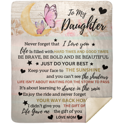 To My Daughter Butterfly Blanket