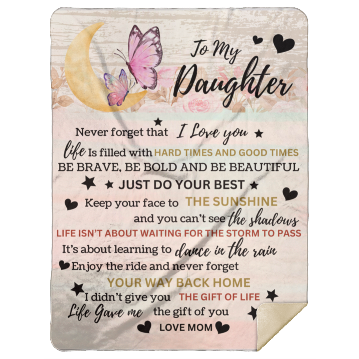 To My Daughter Butterfly Blanket