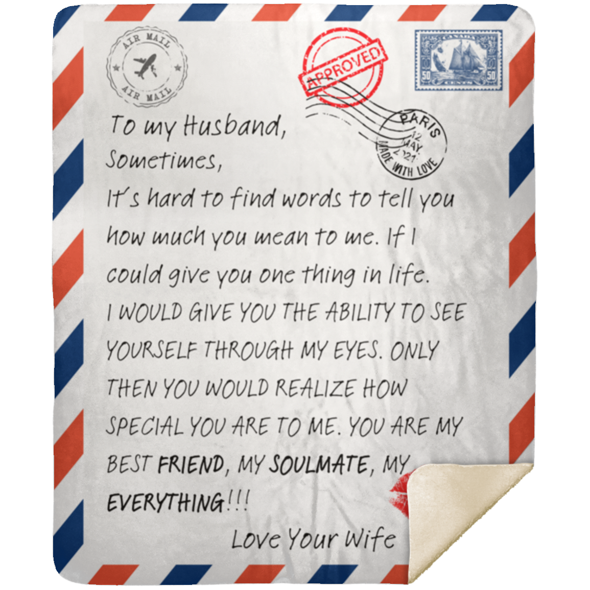 To My Husband Letter Blanket