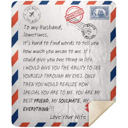 To My Husband Letter Blanket