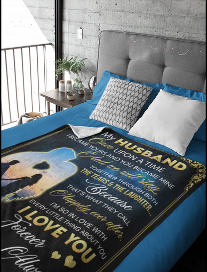 To My Husband Blue Blanket