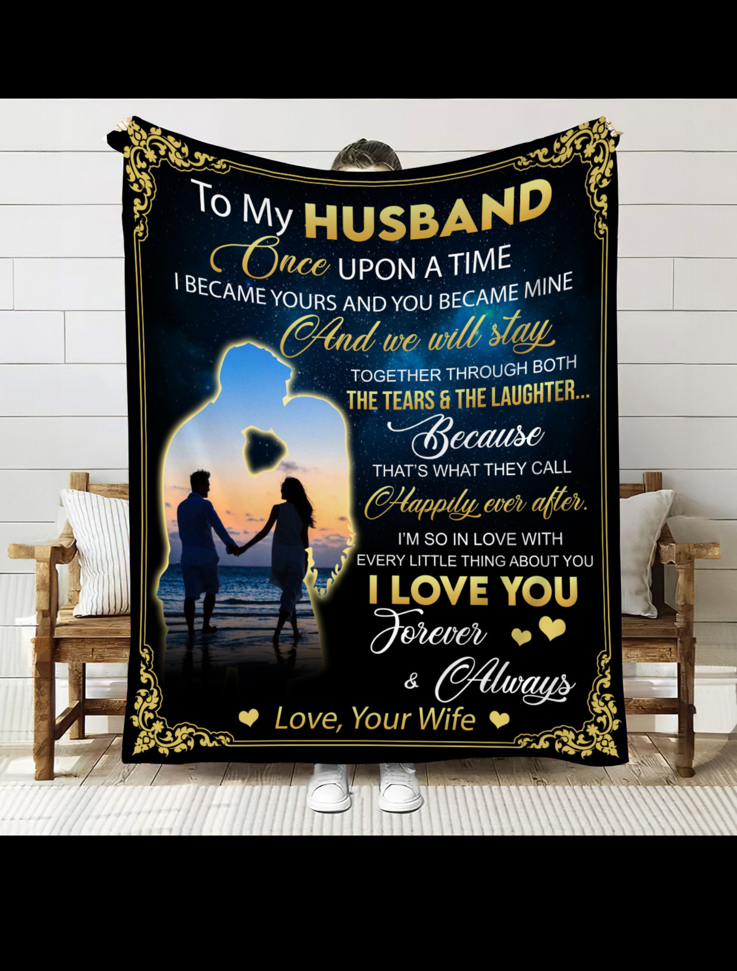 To My Husband Blue Blanket