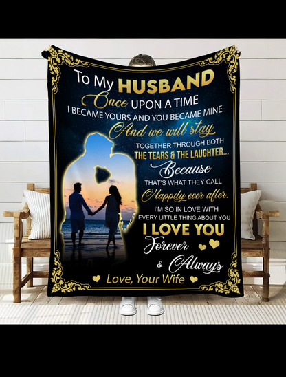 To My Husband Blue Blanket