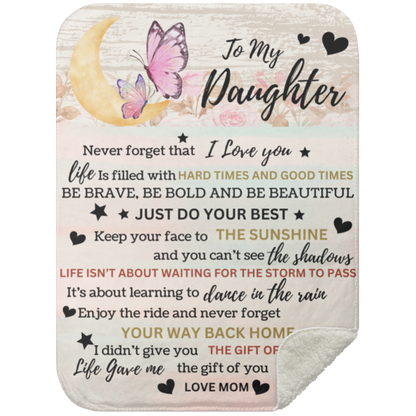 To My Daughter Butterfly Blanket