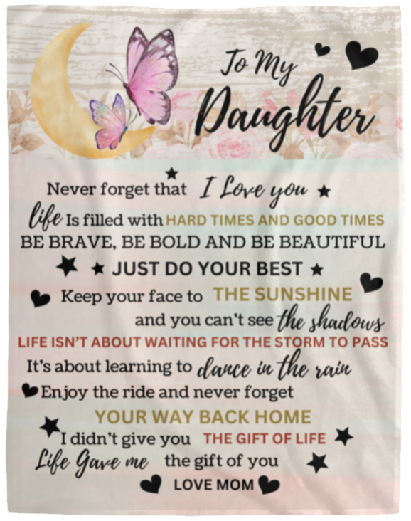 To My Daughter Butterfly Blanket