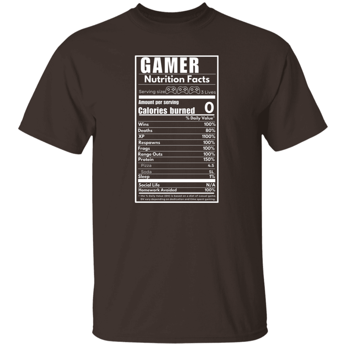 Gamer White Writing  T-Shirt