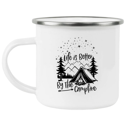 Life is Better by the Campfire Enamel Camping Mug