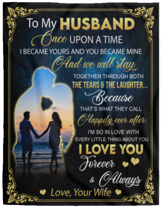 To My Husband Blue Blanket