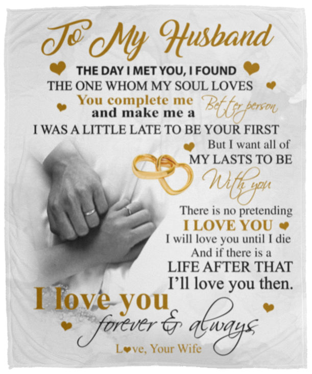 To My Husband White Blanket