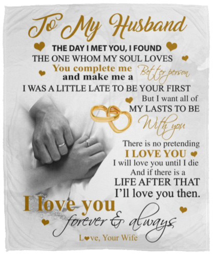 To My Husband White Blanket
