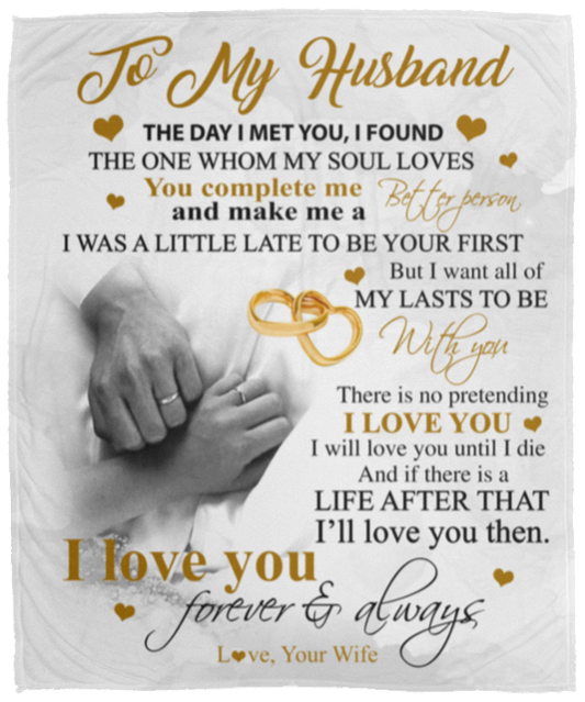 To My Husband White Blanket