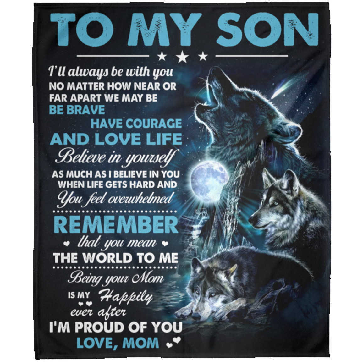 To My Son Wolf Blanket