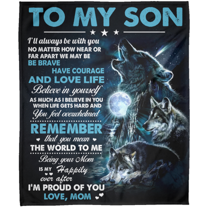 To My Son Wolf Blanket