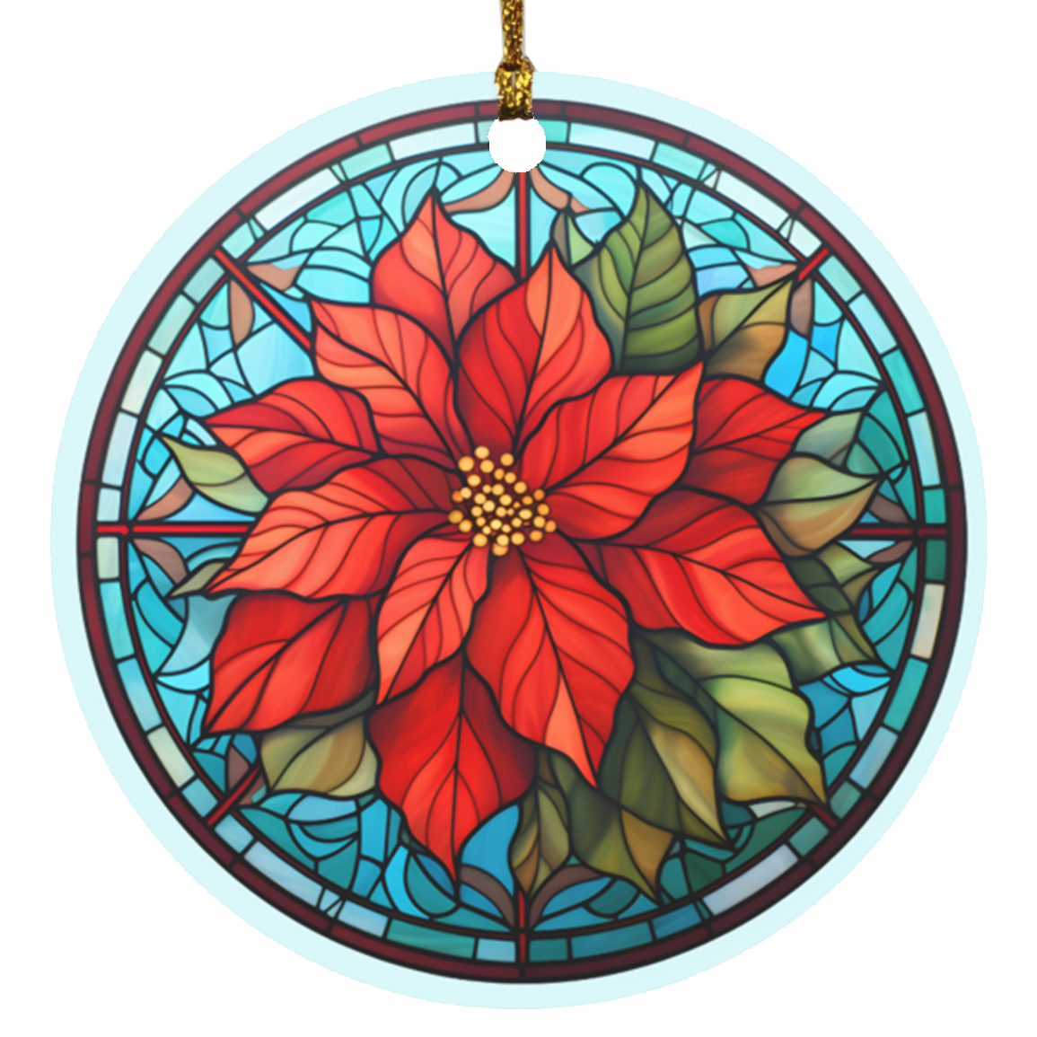 Poinsettia Circle Ornament