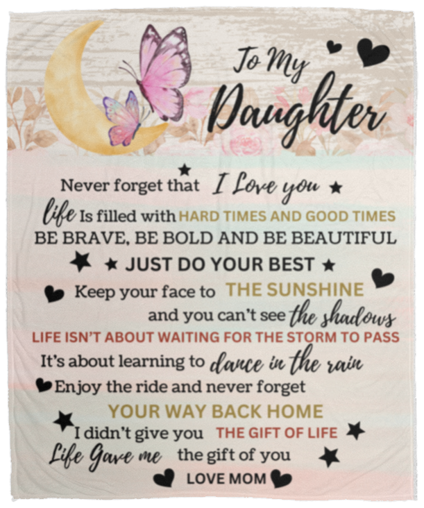 To My Daughter Butterfly Blanket