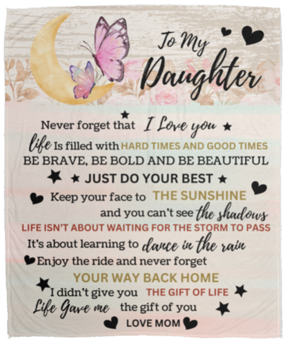 To My Daughter Butterfly Blanket