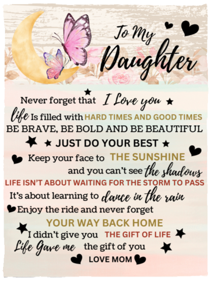 To My Daughter Butterfly Blanket