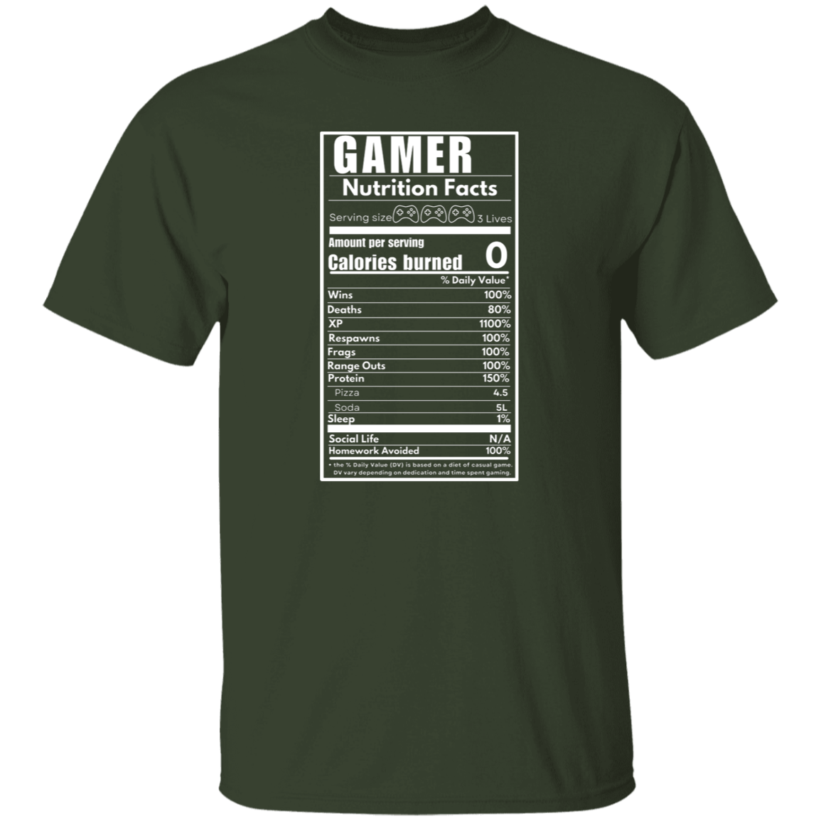 Gamer White Writing  T-Shirt