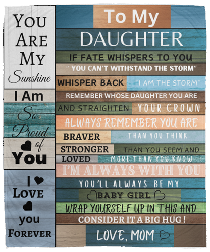 Daughter Wood Blue Blanket