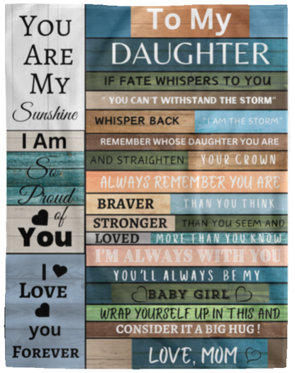 Daughter Wood Blue Blanket