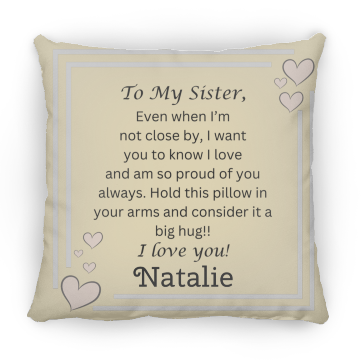 Sister Personalized -  Medium Square Pillow