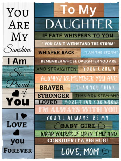 Daughter Wood Blue Blanket