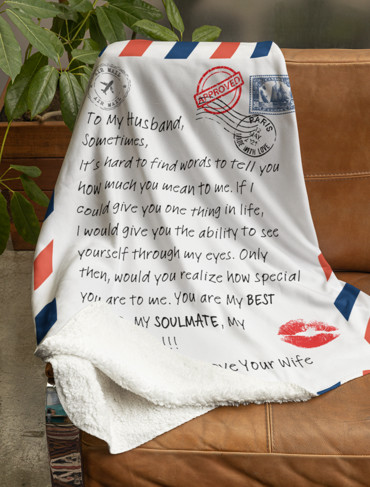 To My Husband Letter Blanket